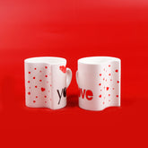 I Love You Quoted Heart Twin Mug Set